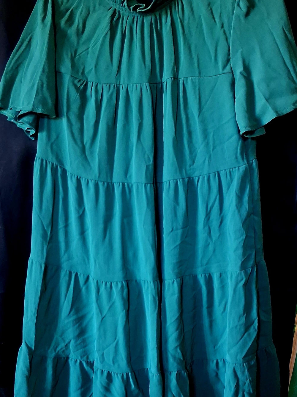 SHEIN Teal Tiered Short Sleeve Tunic
